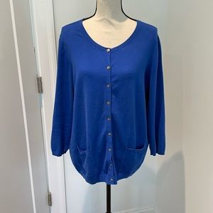 Talbots royal blue charming cardigan with pockets